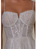 Spaghetti Straps Sequined Lace Tulle Dazzling Wedding Dress